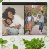 デザイン独自の4フォトコラージュ キッチンタオル (折り畳み)