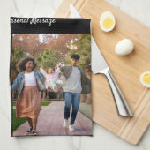 デザイン独自の4フォトコラージュ キッチンタオル (四つ折り)