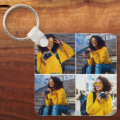 デザイン独自の4フォトコラージュ キーホルダー (正面)