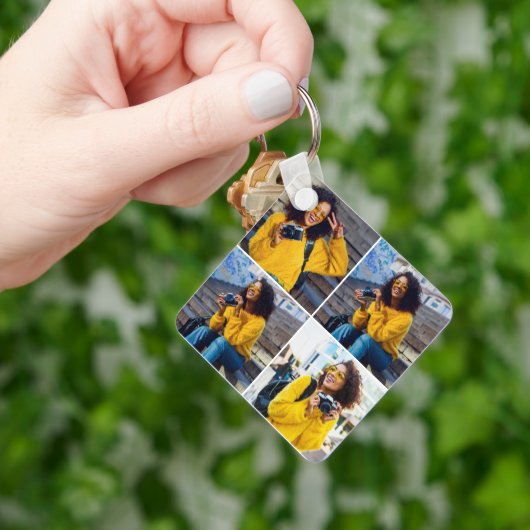 デザイン独自の4フォトコラージュ キーホルダー (手)