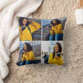 デザイン独自の4フォトコラージュ クッション (ブランケット)