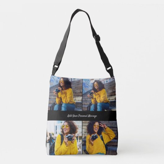 デザイン独自の4フォトコラージュ クロスボディバッグ (裏面)