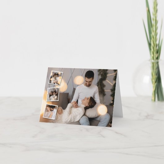 デザイン独自の4フォトコラージュ サンキューカード (正面)