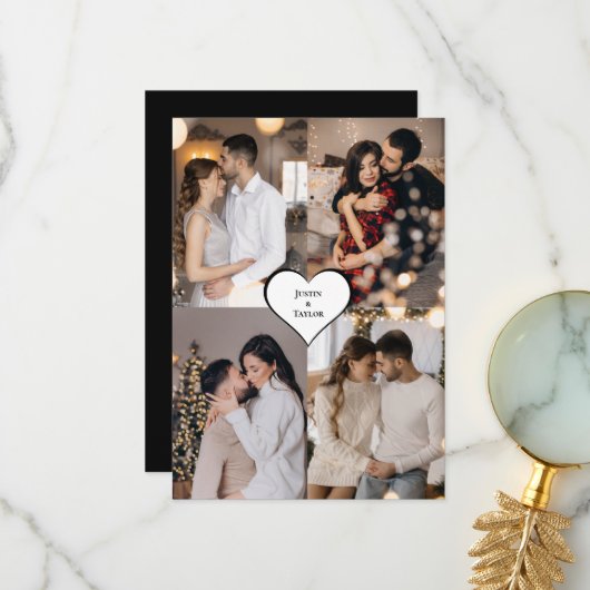 デザイン独自の4フォトコラージュ サンキューカード (正面/裏面インサイチュ)