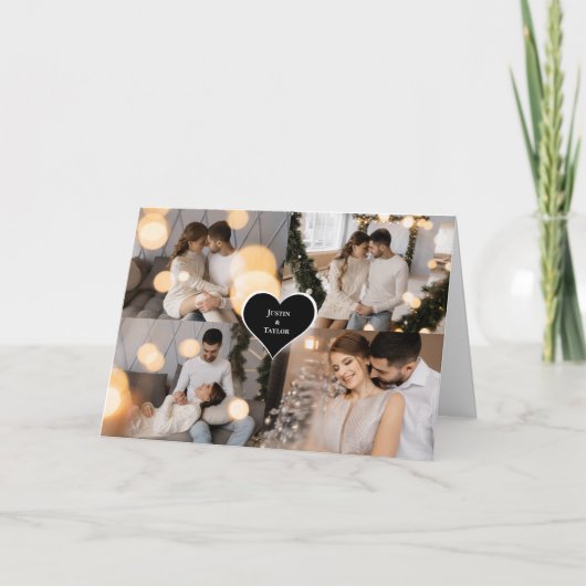 デザイン独自の4フォトコラージュ サンキューカード (正面)