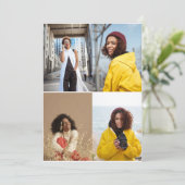 デザイン独自の4フォトコラージュ サンキューカード (スタンド正面)