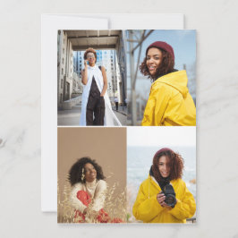 デザイン独自の4フォトコラージュ サンキューカード