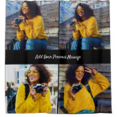 デザイン独自の4フォトコラージュ シャワーカーテン (正面)