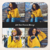 デザイン独自の4フォトコラージュ スクエアペーパーコースター (正面)