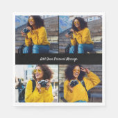 デザイン独自の4フォトコラージュ スタンダードランチョンナプキン (正面)