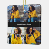 デザイン独自の4フォトコラージュ セラミックオーナメント (左)