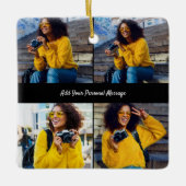 デザイン独自の4フォトコラージュ セラミックオーナメント (正面)