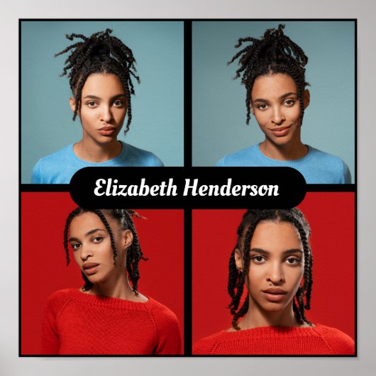 デザイン独自の4フォトコラージュ ポスター (正面)