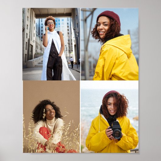 デザイン独自の4フォトコラージュ ポスター (正面)