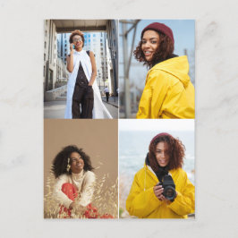 デザイン独自の4フォトコラージュ ポストカード