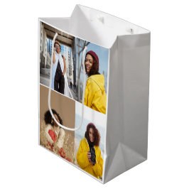 デザイン独自の4フォトコラージュ ミディアムペーパーバッグ