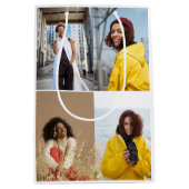 デザイン独自の4フォトコラージュ ミディアムペーパーバッグ (正面)