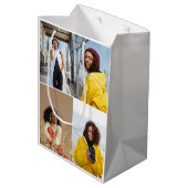デザイン独自の4フォトコラージュ ミディアムペーパーバッグ (裏面アングル)