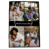 デザイン独自の4フォトコラージュ ミディアムペーパーバッグ (正面)