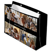 デザイン独自の4フォトコラージュ ラージペーパーバッグ (正面アングル)