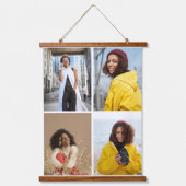 デザイン独自の4フォトコラージュ 吊り下げ型タペストリー (正面)
