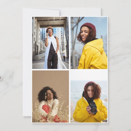 デザイン独自の4フォトコラージュ 案内状 (正面)