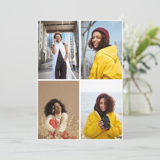 デザイン独自の4フォトコラージュ 案内状 (スタンド正面)