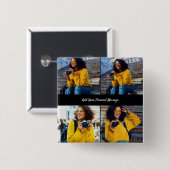 デザイン独自の4フォトコラージュ 缶バッジ (正面&裏面)