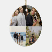 デザイン独自の4家族の写真コラージュ セラミックオーナメント (右)