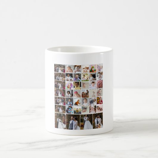 デザイン独自の40フォトコラージュ コーヒーマグカップ (中央)