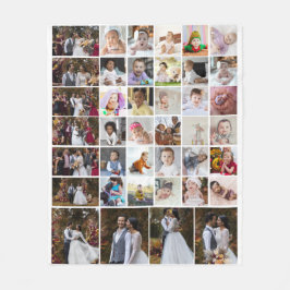 デザイン独自の40フォトコラージュ フリースブランケット