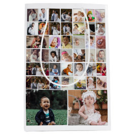 デザイン独自の40フォトコラージュ ミディアムペーパーバッグ