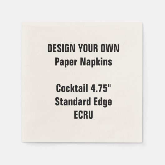 デザイン独自の4.75インチベージュ色カクテルナプキンズスタンド スタンダードカクテルナプキン (正面)