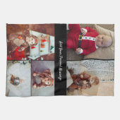 デザイン独自の5フォトコラージュ キッチンタオル (横)