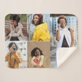 デザイン独自の5フォトコラージュ シェルパブランケット