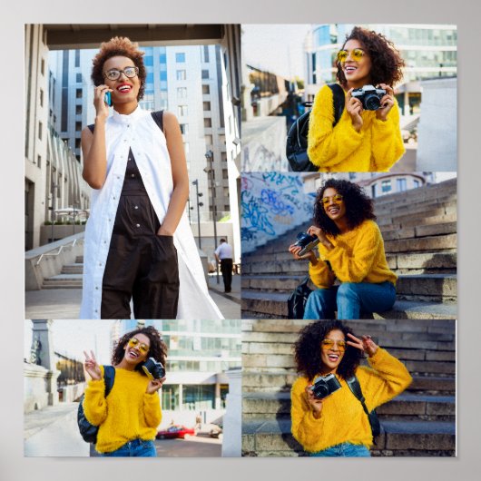 デザイン独自の5フォトコラージュ ポスター (正面)