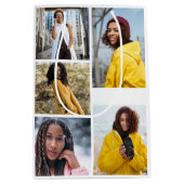 デザイン独自の5フォトコラージュ ミディアムペーパーバッグ (正面)