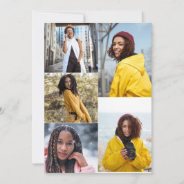 デザイン独自の5フォトコラージュ 案内状