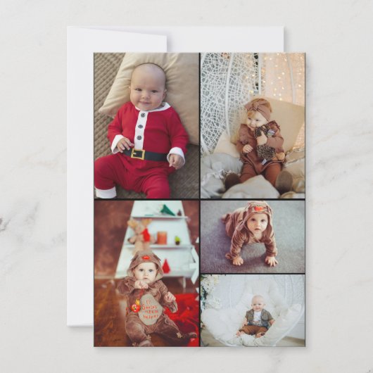 デザイン独自の5フォトコラージュ 案内状 (正面)