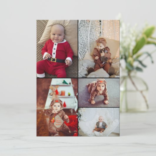 デザイン独自の5フォトコラージュ 案内状 (スタンド正面)