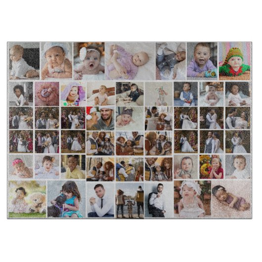 デザイン独自の50フォトコラージュ カッティングボード (正面)