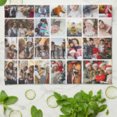 デザイン独自の50フォトコラージュ キッチンタオル (折り畳み)