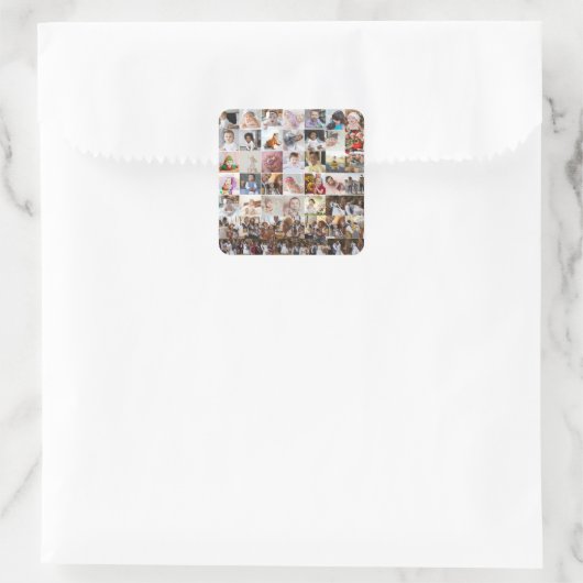 デザイン独自の50フォトコラージュ スクエアシール (バッグ)