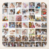 デザイン独自の50フォトコラージュ スクエアペーパーコースター (正面)