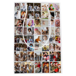 デザイン独自の50フォトコラージュ ミディアムペーパーバッグ