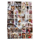 デザイン独自の50フォトコラージュ ミディアムペーパーバッグ (裏面)