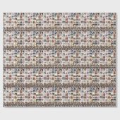 デザイン独自の50フォトコラージュ ラッピングペーパー (フラット)