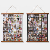 デザイン独自の50フォトコラージュ 吊り下げ型タペストリー (ダブル)