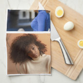 デザイン独自の6フォトコラージュ キッチンタオル (四つ折り)