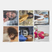 デザイン独自の6フォトコラージュ キッチンタオル (横)